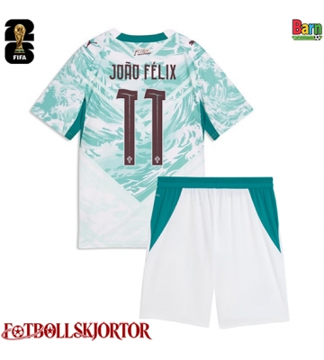 Portugal Joao Felix #11 Borta Kläder Barn VM 2026 Kortärmad (+ Korta byxor)